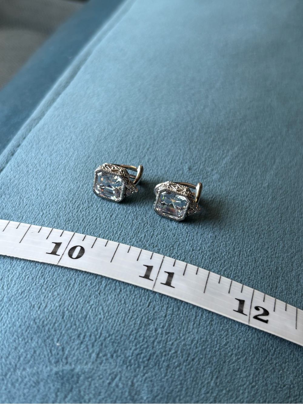 Judith Ripka 925 Sterling Silver CZ Rope Design Clip-On Earrings - Picture 3 of 8